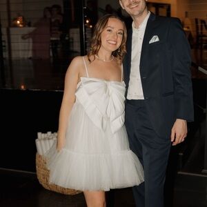 White Tulle Bow Dress